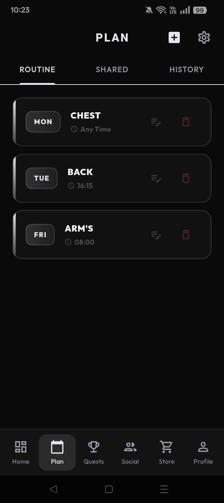 Plan Screen